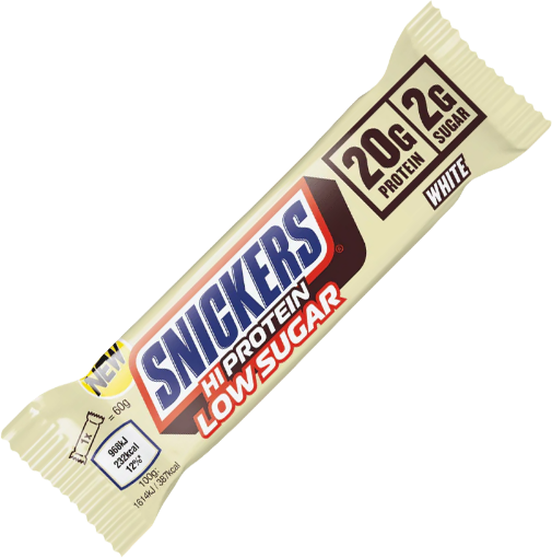 Kép Snickers White Alacsony Cukortartalmú Fehérjeszelet 57g - Fehér Csokoládé